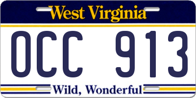 WV license plate OCC913