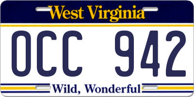 WV license plate OCC942