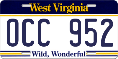 WV license plate OCC952