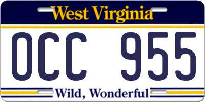 WV license plate OCC955