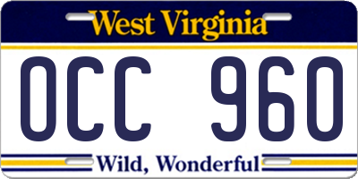 WV license plate OCC960