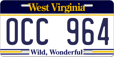 WV license plate OCC964