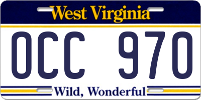WV license plate OCC970
