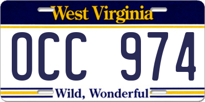 WV license plate OCC974
