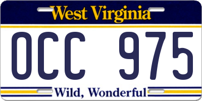 WV license plate OCC975