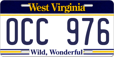 WV license plate OCC976