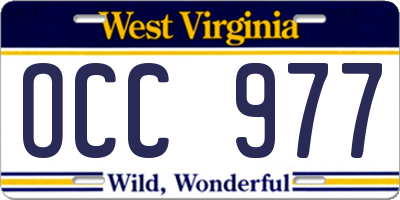 WV license plate OCC977