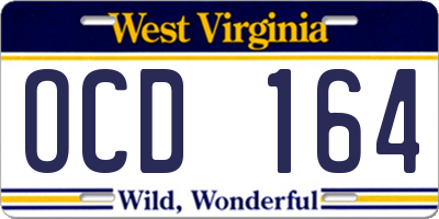 WV license plate OCD164