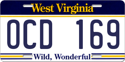 WV license plate OCD169