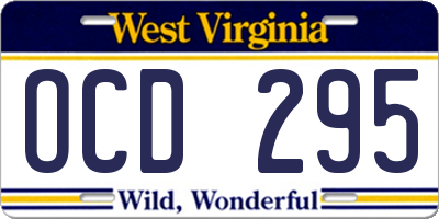 WV license plate OCD295