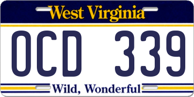 WV license plate OCD339