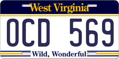 WV license plate OCD569