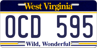 WV license plate OCD595