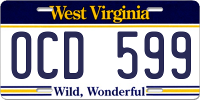 WV license plate OCD599