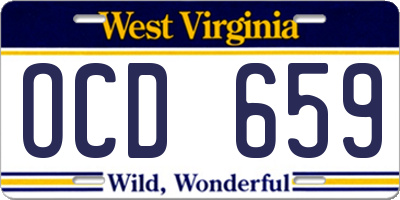 WV license plate OCD659