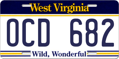 WV license plate OCD682