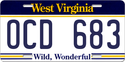 WV license plate OCD683