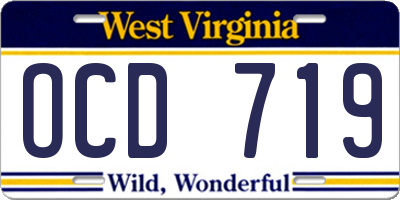 WV license plate OCD719
