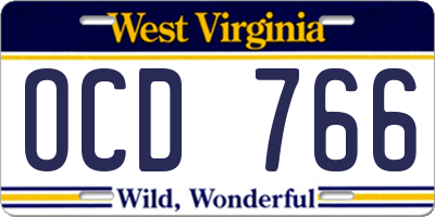 WV license plate OCD766