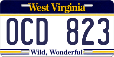 WV license plate OCD823