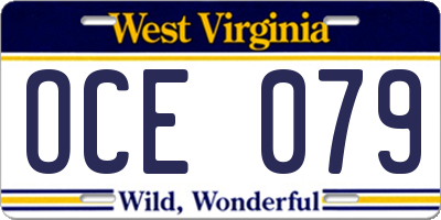 WV license plate OCE079