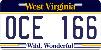 WV license plate OCE166