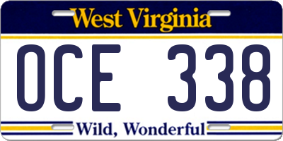 WV license plate OCE338