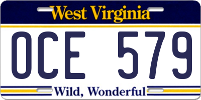 WV license plate OCE579
