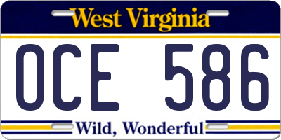 WV license plate OCE586