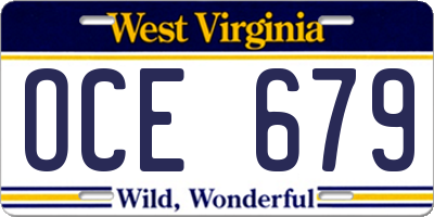 WV license plate OCE679
