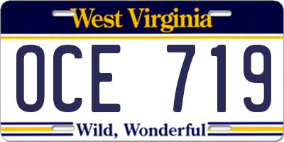 WV license plate OCE719