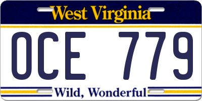 WV license plate OCE779