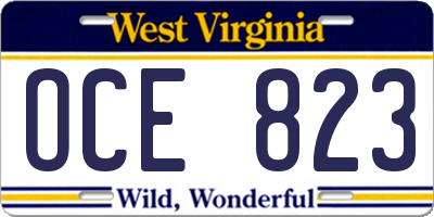 WV license plate OCE823