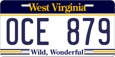 WV license plate OCE879
