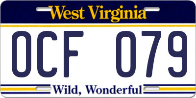 WV license plate OCF079