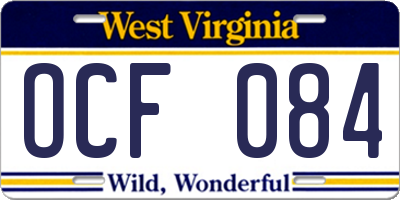 WV license plate OCF084