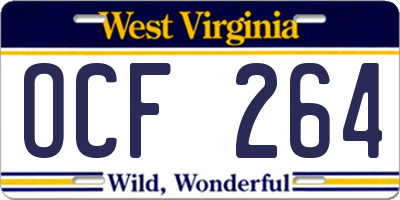 WV license plate OCF264