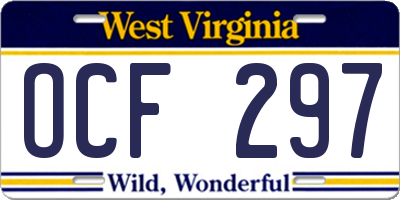 WV license plate OCF297