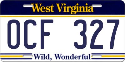 WV license plate OCF327
