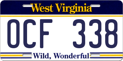 WV license plate OCF338