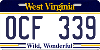 WV license plate OCF339
