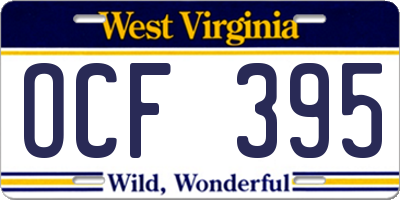 WV license plate OCF395