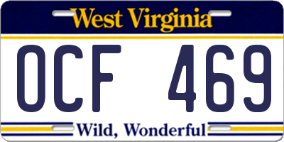 WV license plate OCF469