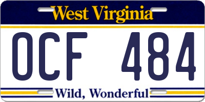 WV license plate OCF484