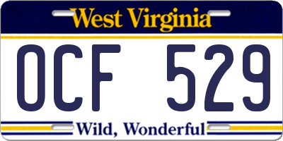 WV license plate OCF529