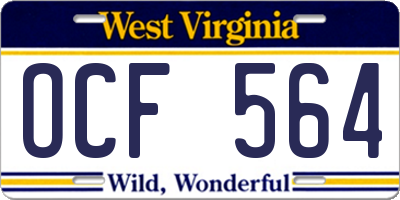 WV license plate OCF564