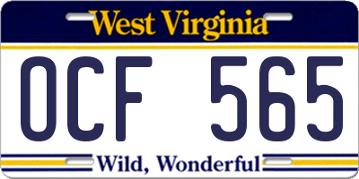 WV license plate OCF565