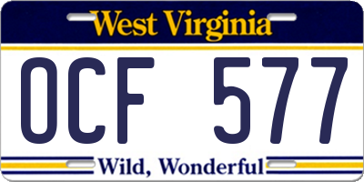 WV license plate OCF577