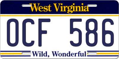 WV license plate OCF586