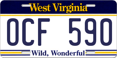 WV license plate OCF590